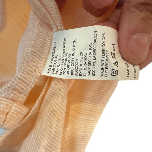 Izod Saltwater Relaxed Classic Sz‎ L Short Sleeve Orange Cotton Button Up Shirt - Picture 5 of 8